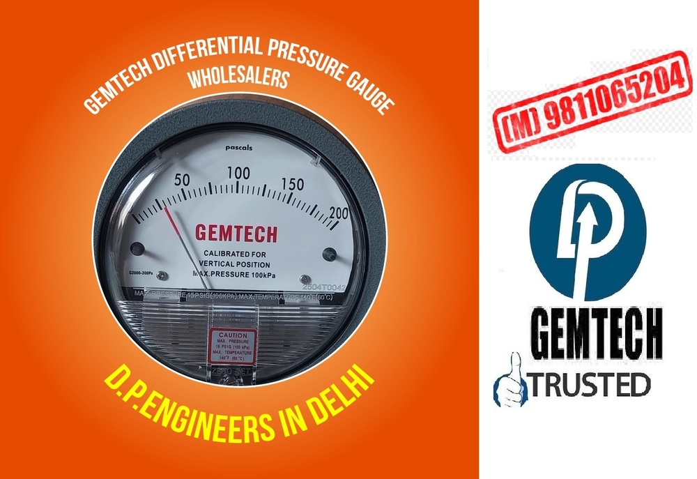 Differential Pressure Gauge Gemtech Make Wholesale By Udyog Vihar - Accuracy: A 2% Of Full Span At 70 21 3% On -0