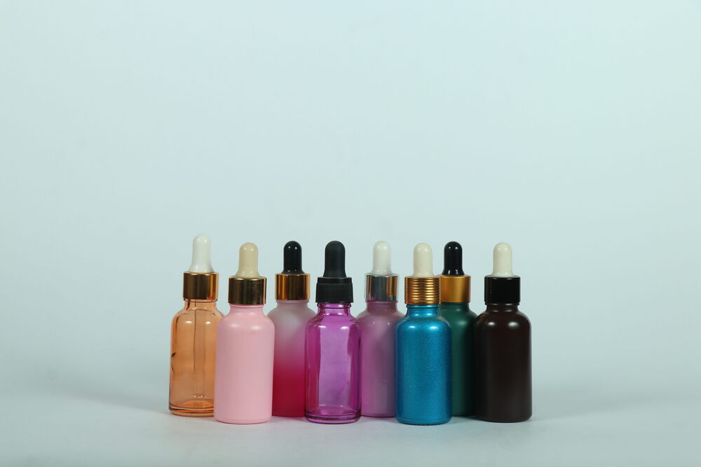 30ML COLOUR COATED ROUND GLASS BOTTLE