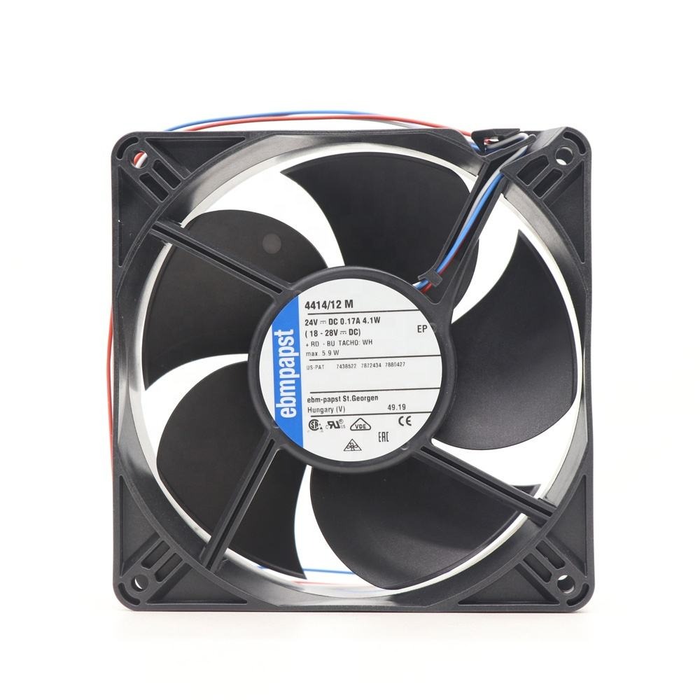 Ebmpapst 4414/12m 12038 120*120*38mm 12cm Dc 24v 4.1w Cabinet Axial Cooling Fan 4414/2hhp 4414/2n-522 - Color: Black