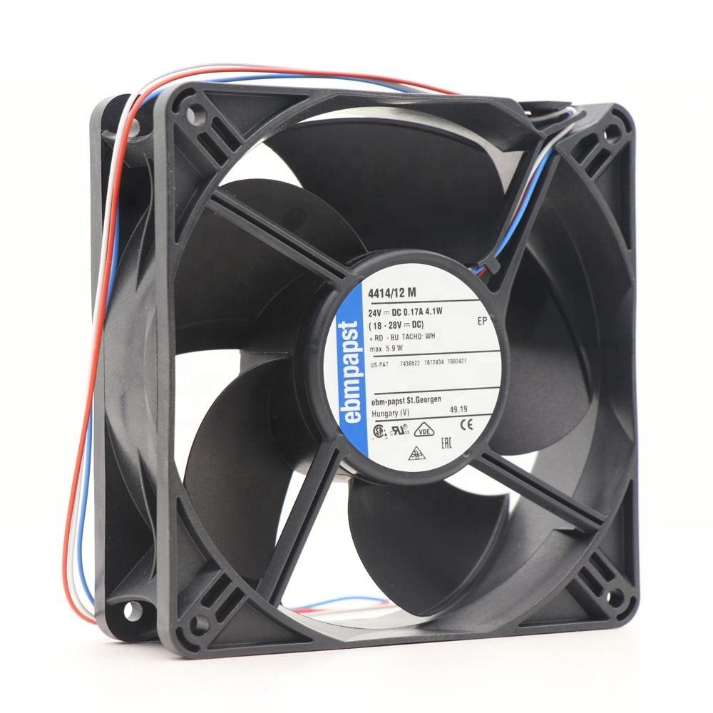 Ebmpapst 4414/12m 12038 120*120*38mm 12cm Dc 24v 4.1w Cabinet Axial Cooling Fan 4414/2hhp 4414/2n-522 - Color: Black