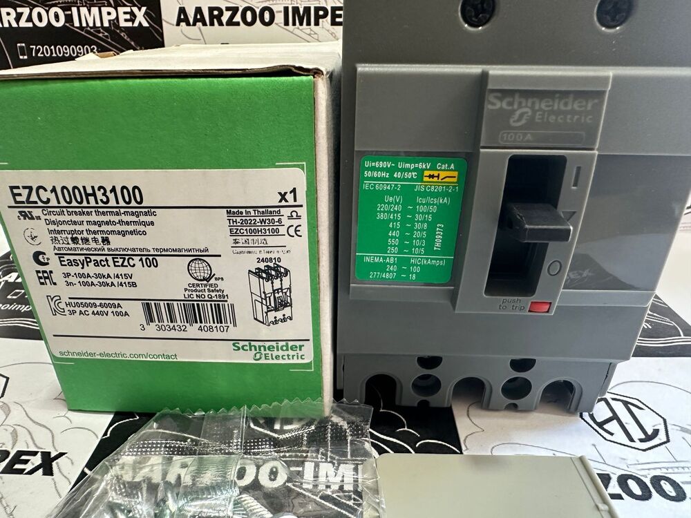 Schneider Easypact Cvs250a 36ka Mccb - Phase: Single Phase