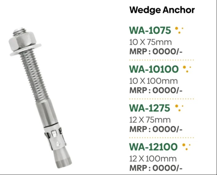 Wedge Anchor - Application: Construction