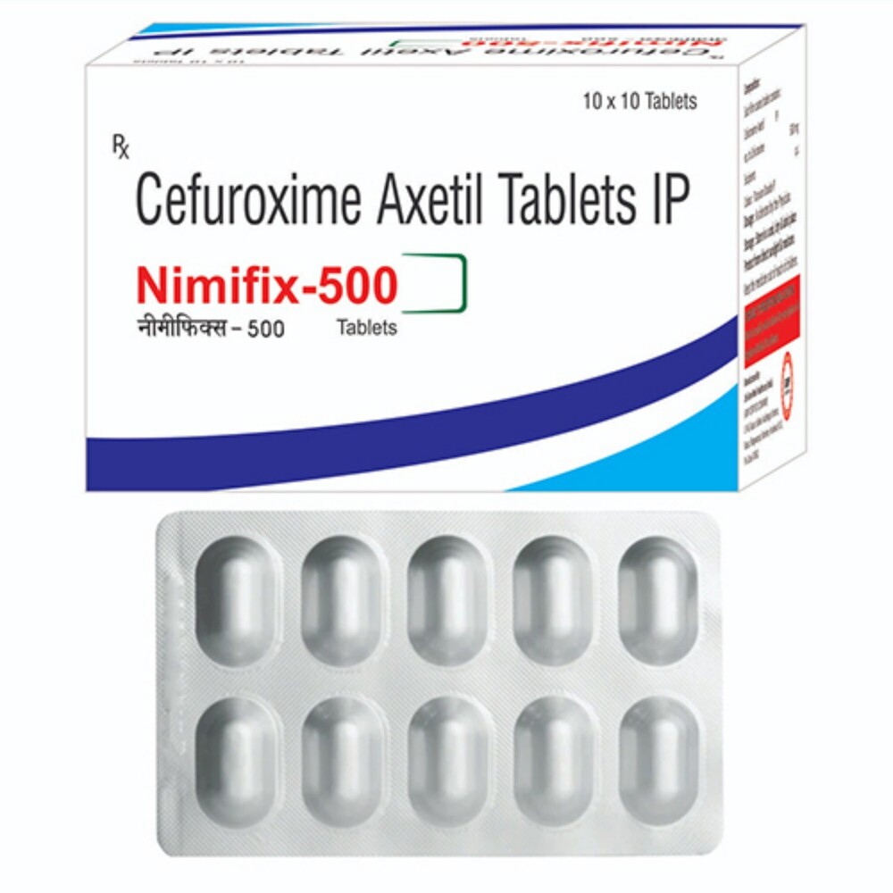 Cefuroxime Axetil Tablets IP - 100 Tablet Pack, Prescription-Only General Medicine for Adults, Store in Cool & Dry Place