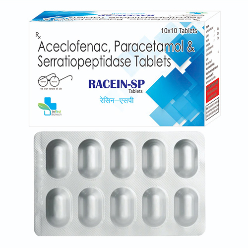 Aceclofenac Paracetamol And Serratiopeptidase Tablets - General Medicines, Prescription Dosage, Adult Use, Cool & Dry Storage, Tablet Form