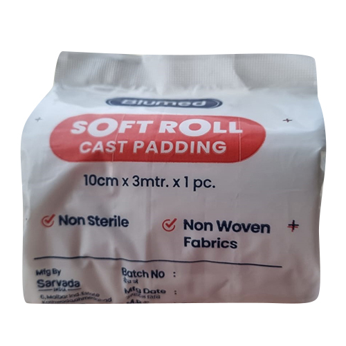 10Cmx3M Soft Roll Cast Padding - Color: White