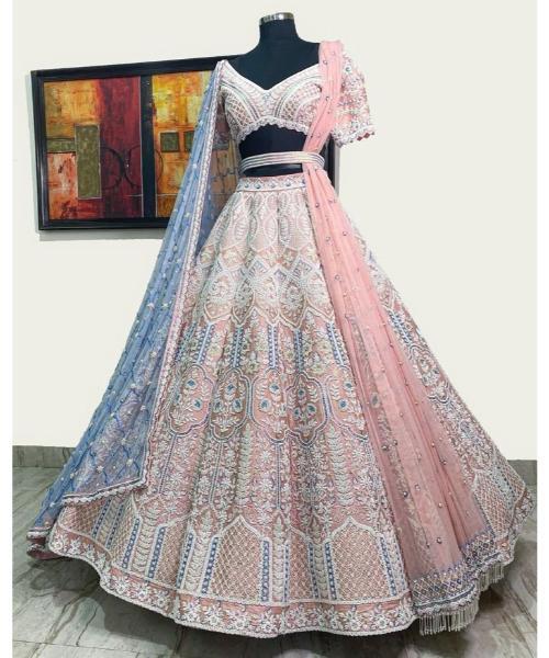 Stonework Net Readymade Lehenga