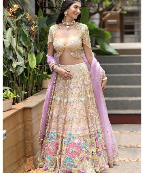 Stonework Net Readymade Lehenga