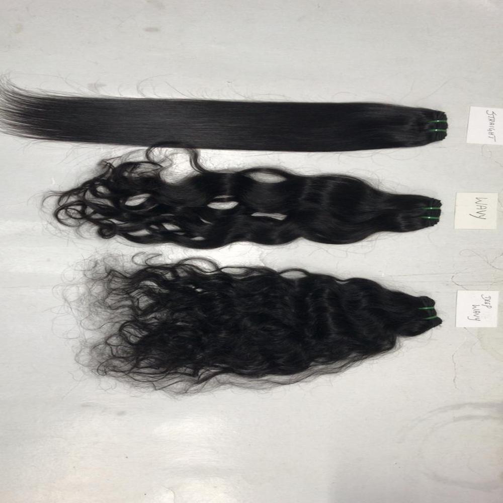 Natural black remy human hair 