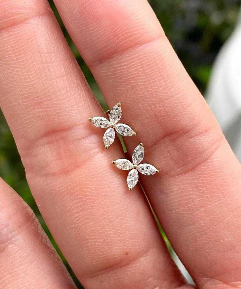 Minimalist Marquise Cut Lab-Grown Diamond Butterfly Necklace & Earrings Set