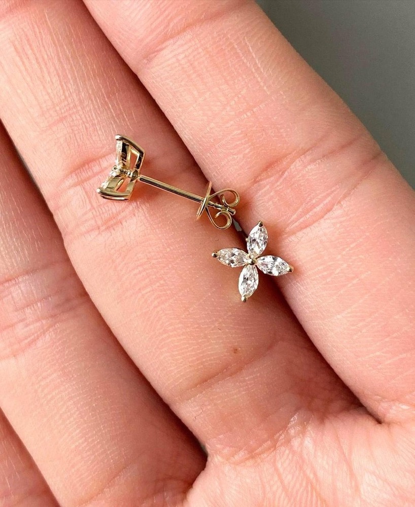 Minimalist Marquise Cut Lab-Grown Diamond Butterfly Necklace & Earrings Set
