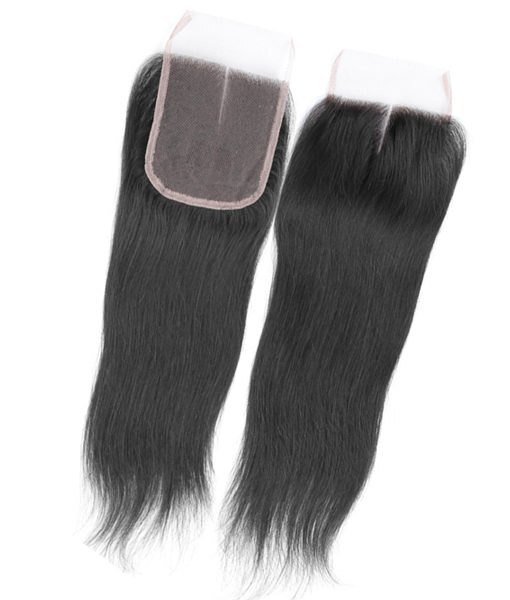 Human Closure Hair Extension, natural black color