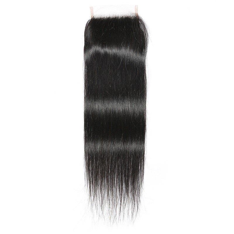 Human Closure Hair Extension, natural black color