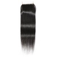 Human Closure Hair Extension, natural black color