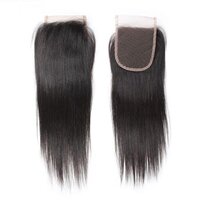 Human Closure Hair Extension, natural black color
