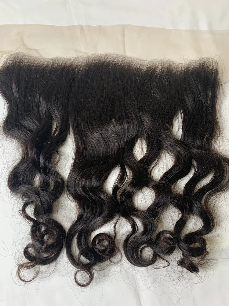 Raw Indian Unprocessed Temple Human Hair 13X4 Transparent Lace Frontal Weave