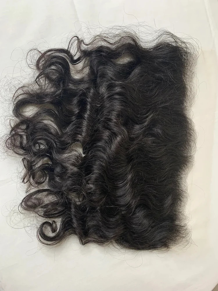 Raw Indian Unprocessed Temple Human Hair 13X4 Transparent Lace Frontal Weave
