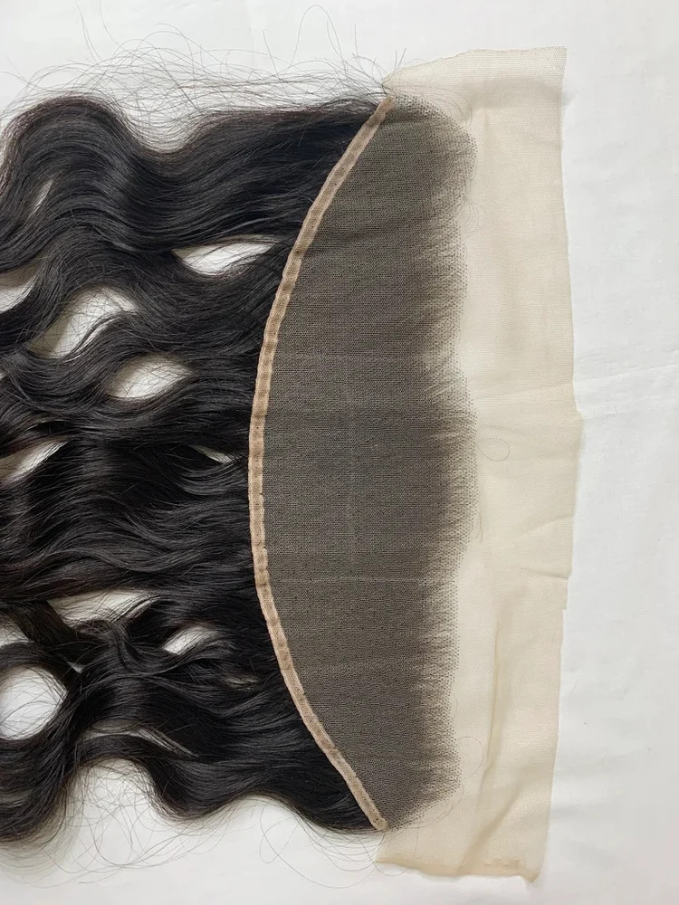 Raw Indian Unprocessed Temple Human Hair 13X4 Transparent Lace Frontal Weave