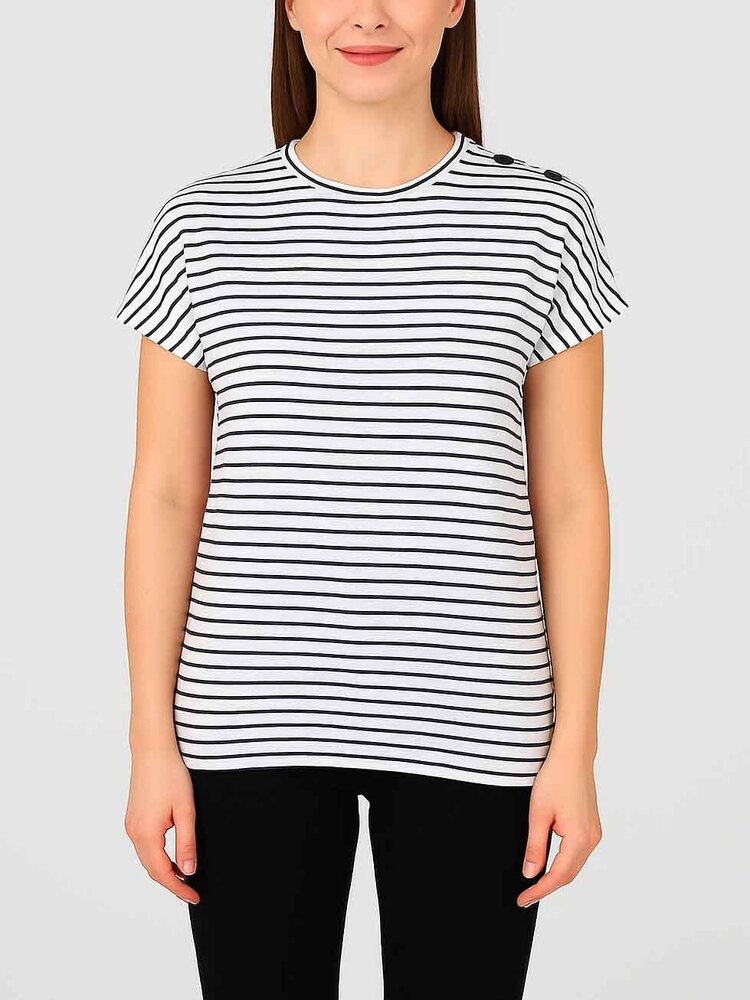 Ladies Magyar Sleeve Striped Top