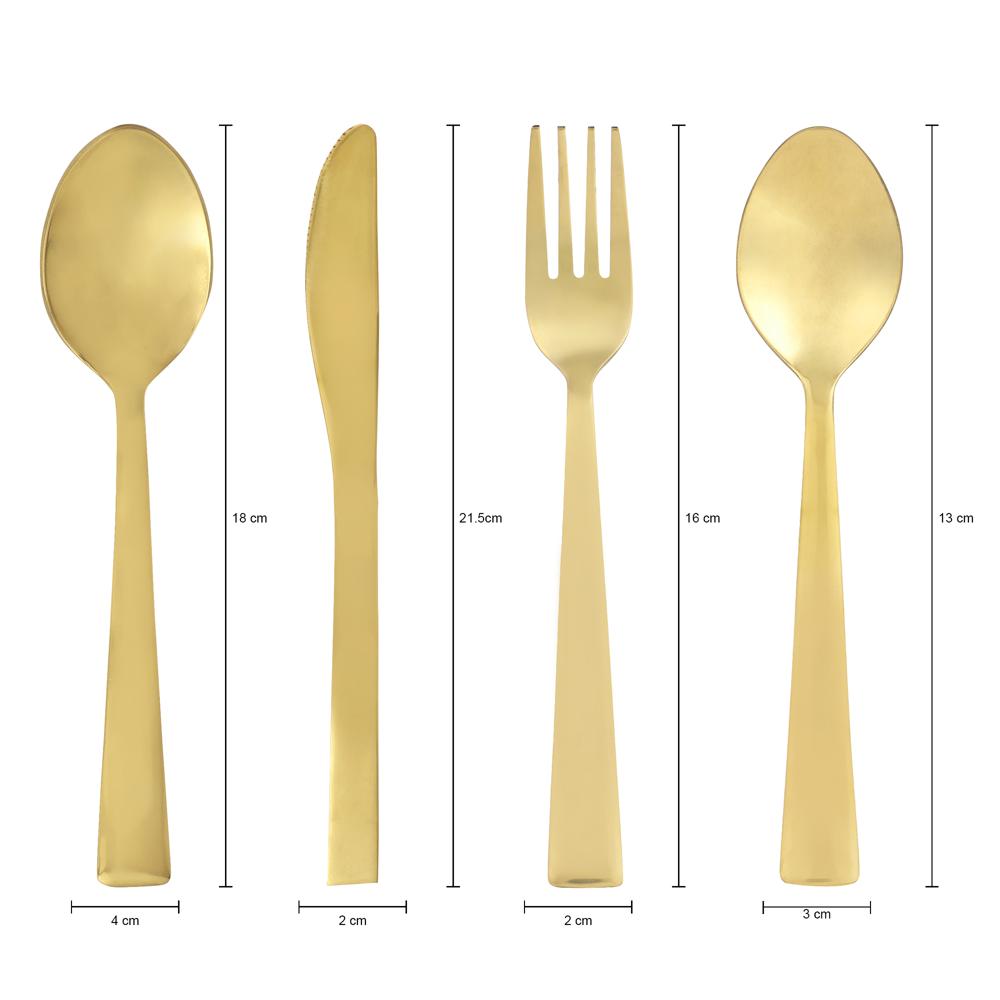 24pcs Steel Gold Coated Cutlery Set