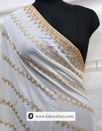 Dyeable Lining Embroidered Chinon Dupatta - 8731