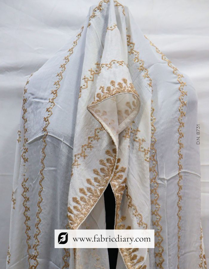 Dyeable Lining Embroidered Chinon Dupatta