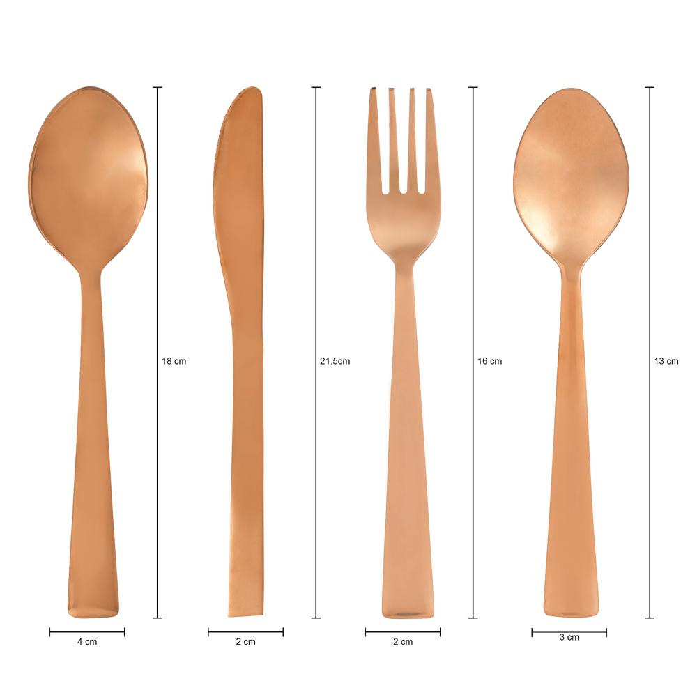 24pcs Steel Rose gold Oval Cutlery Set