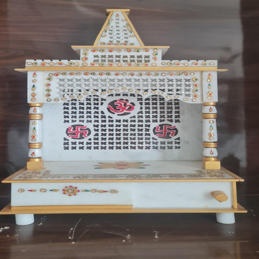 Jali painted white marble temple