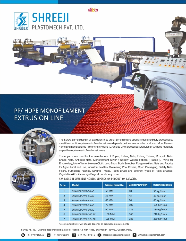 HDPE Monofilament Extrusion Plant