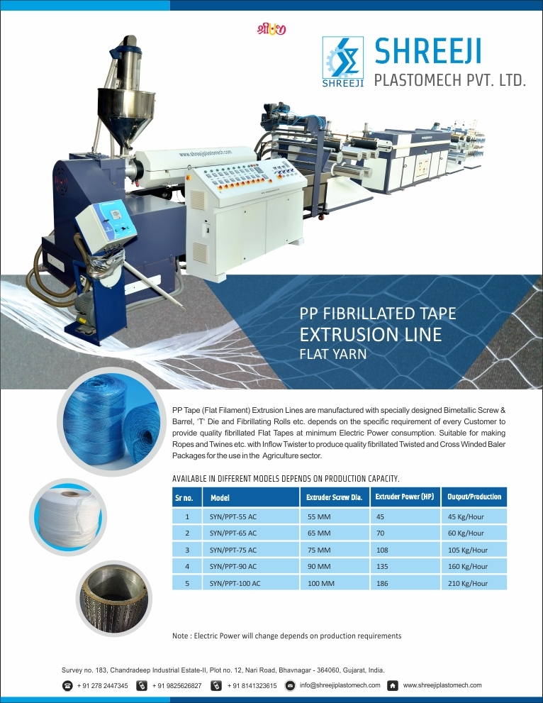 PP-HDPE Tape Fibrillated Extrusion Plant