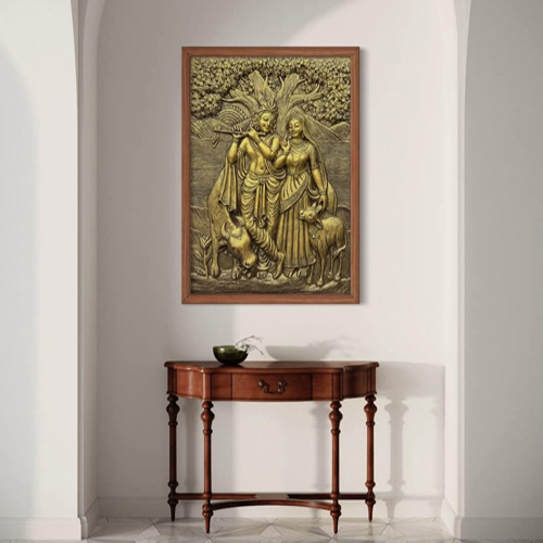 Radha Krishna 3D Relief Mural Wall Art