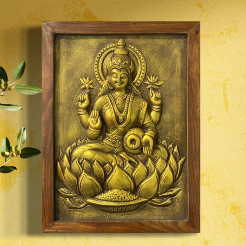20X15 Inches Goddess Laxmi 3D Wall Painting