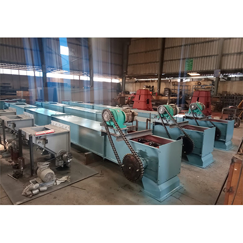 Drag Chain Conveyor - Color: Grey Paint Coated