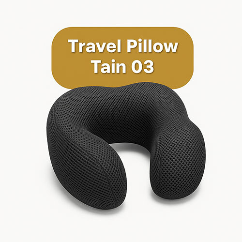 Travel Pillow High Tain Mesh Fabric Grey