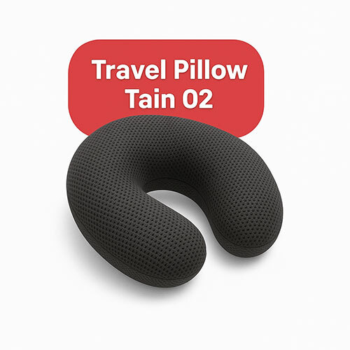 Travel Pillow Medium Tain Mesh Fabric Grey