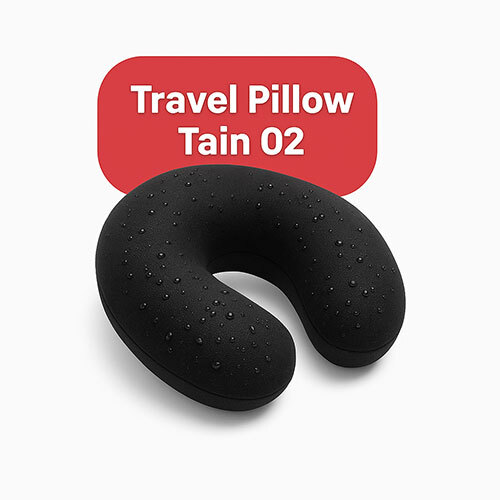 Travel Pillow Medium Tain Waterproof Fabric Grey