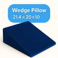Wedge Pillow Big Velvet Blue (21.4x20x10) - Size: 21.4x20x10