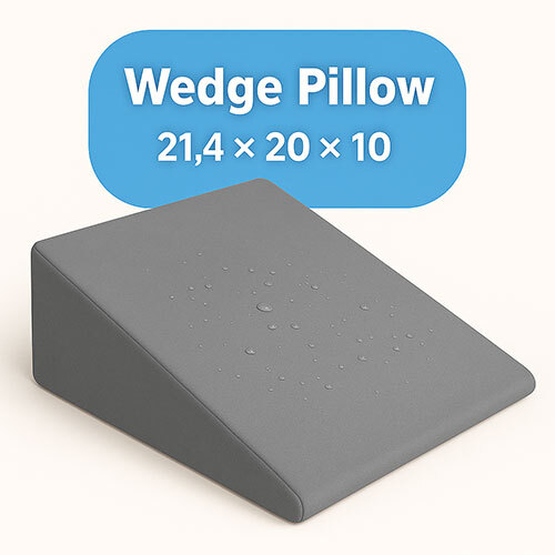 Wedge Pillow Big Waterproof Fabric Grey (21.4x20x10)