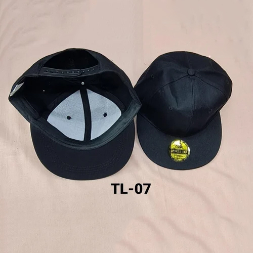 Tl-07 Plain Black Cap - Age Group: Adult