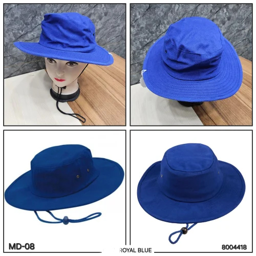 MD-08 Royal Blue Printed Bucket Hat