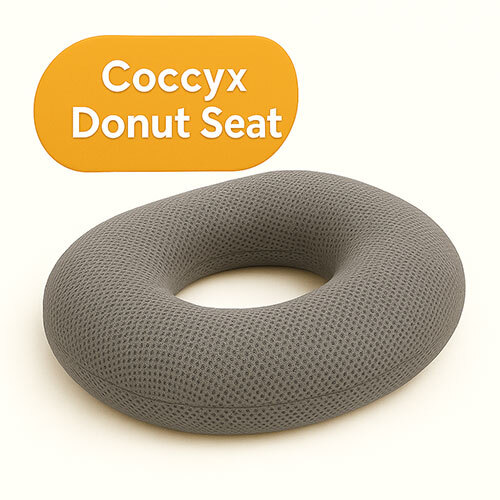 Coccyx Donut Seat Mesh Fabric Grey
