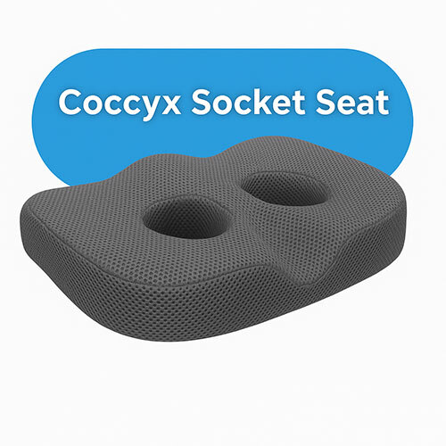Coccyx Socket Seat Mesh Fabric Grey - Size: Various