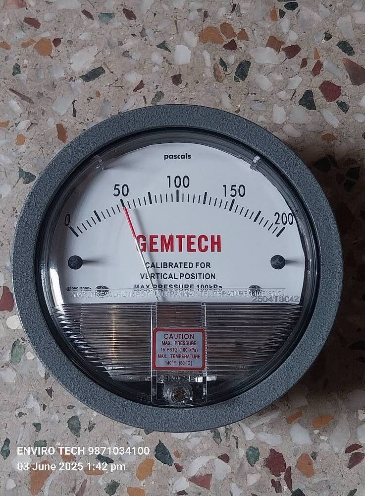 Gemtech Differential Pressure Gauge Wholesaler For Greater Noida - Accuracy: 2% (-Ha Model 1) Of Fs (3% (-Ha 1.5%) On -0