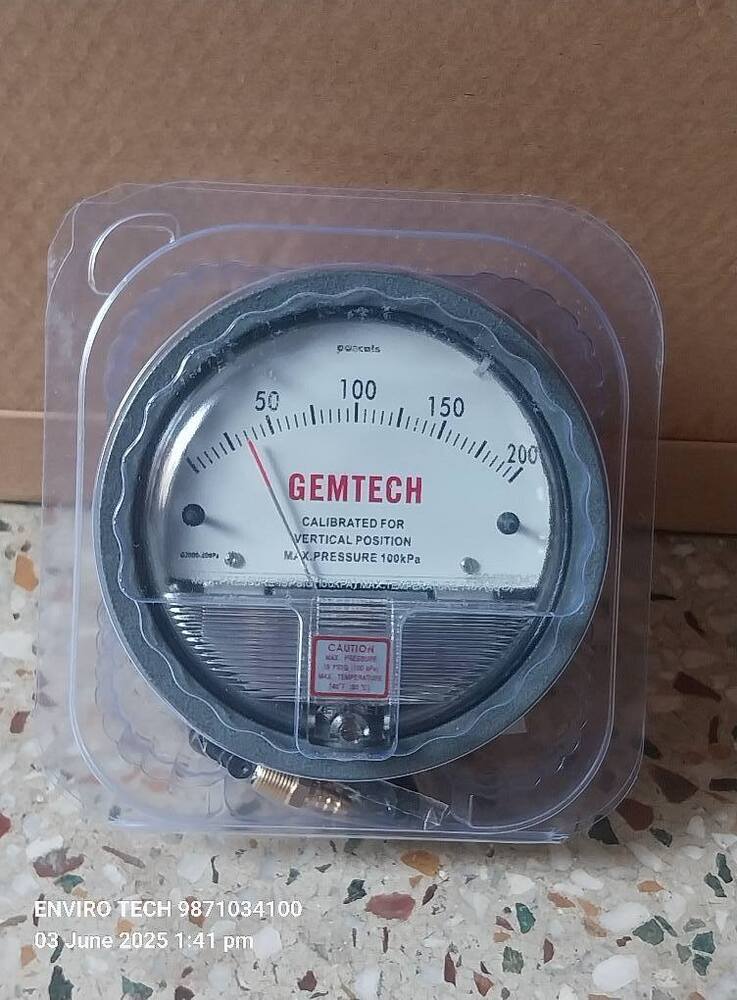 Gemtech Differential Pressure Gauge Wholesaler For Greater Noida - Accuracy: 2% (-Ha Model 1) Of Fs (3% (-Ha 1.5%) On -0