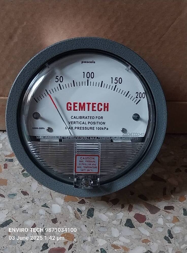 GEMTECH Differential Pressure Gauge Wholesaler For Greater Noida