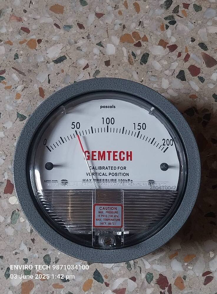 Gemtech Differential Pressure Gauge Wholesaler For Greater Noida - Accuracy: 2% (-Ha Model 1) Of Fs (3% (-Ha 1.5%) On -0