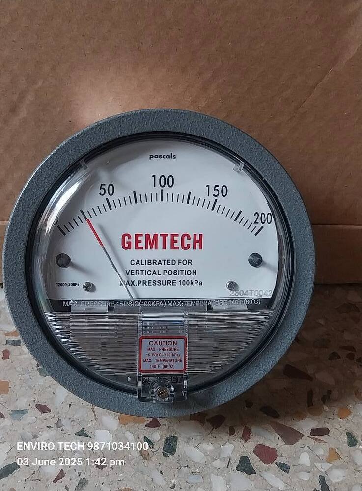 Gemtech Differential Pressure Gauge Wholesaler For Mumbai Maharashtra
