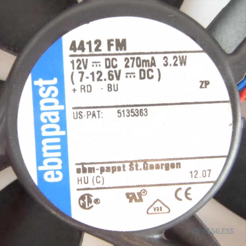ebmpapst 4412FM 120X120X25mm 12025 12cm 12V DC 0.267A 3.2W 140m3/h 2400rpm High Equipment Servo Axial Cooling Fan
