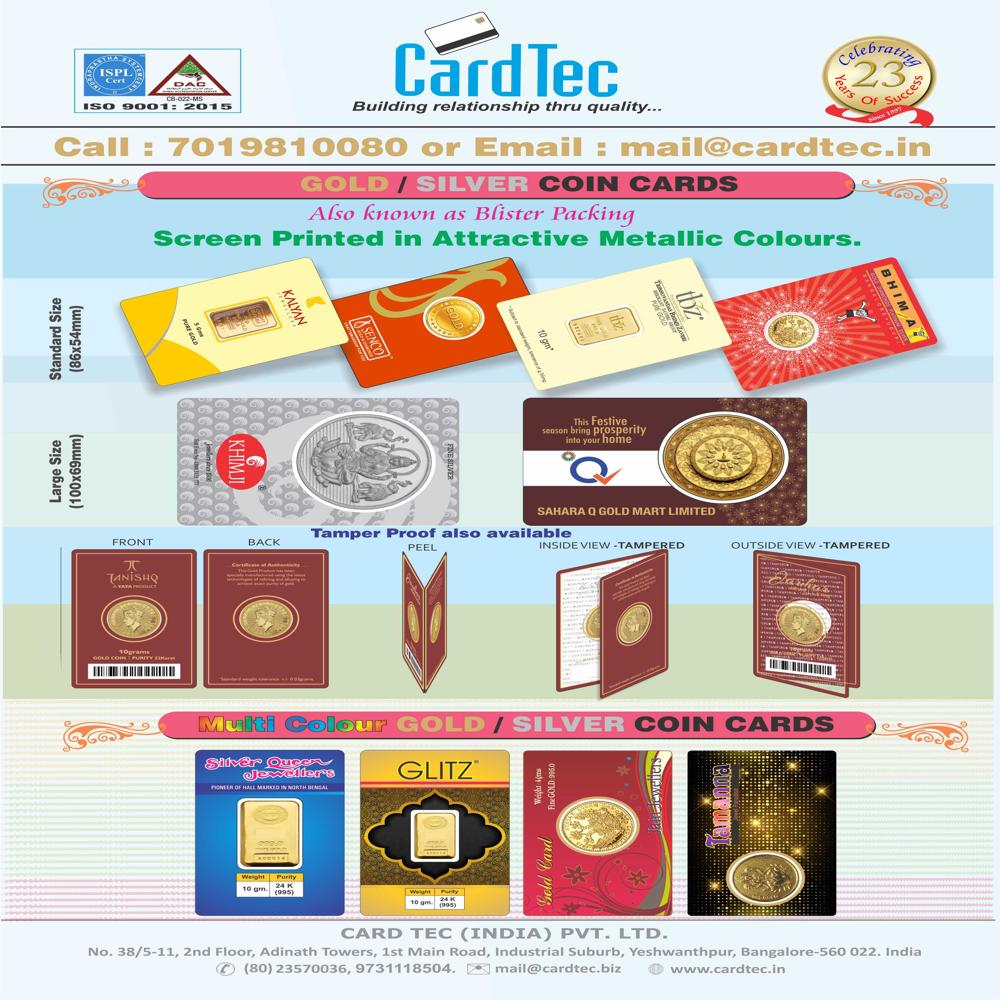 Blister coin packing cards