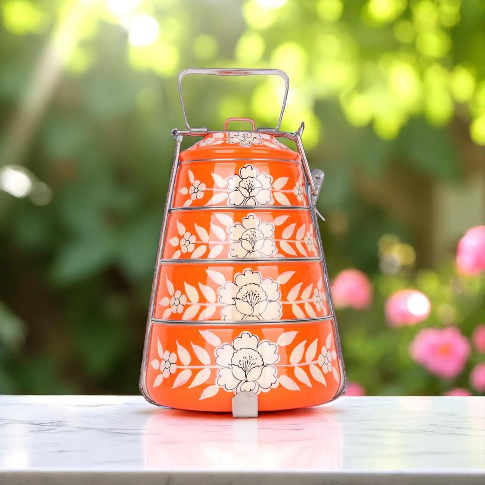 4 Tire Orange Print Lunch Box