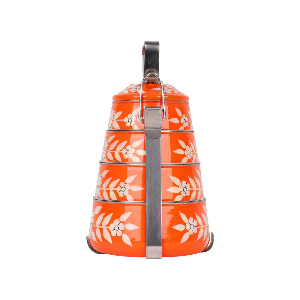 4 Tire Orange Print Lunch Box 